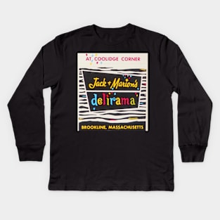 Jack + Marion’s delirama - Coolidge Corner, Brookline, MA Matchbook Scan Kids Long Sleeve T-Shirt